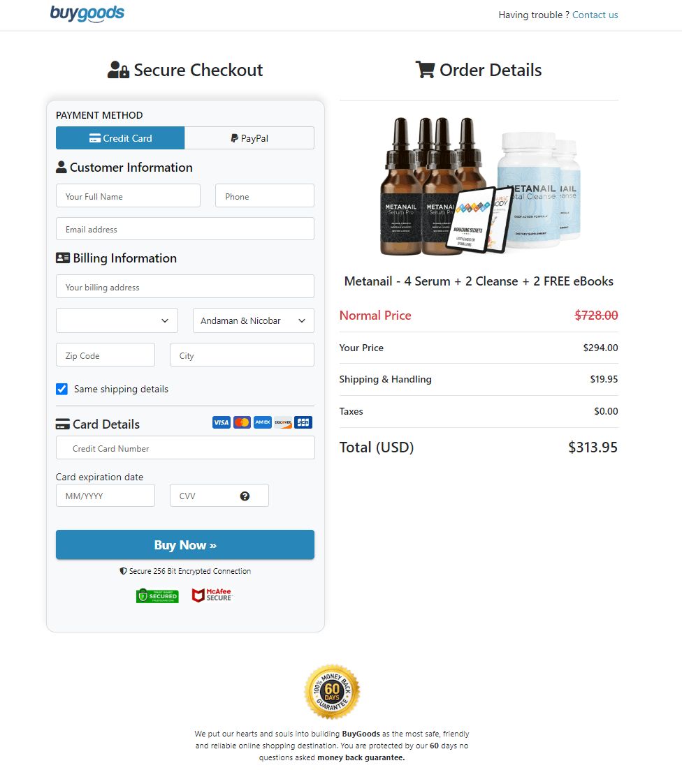 Metanail Serum Pro Secure Order Form